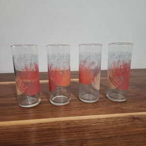 Fishs Eddy Tumbler Glasses Set of 4 Todd Oldham Charley Harper Undersea Coral